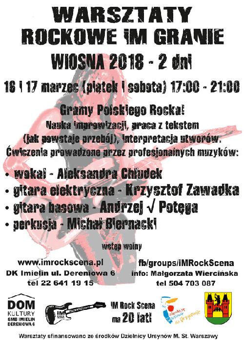 Warsztaty Rockowe - WIOSNA 2018
